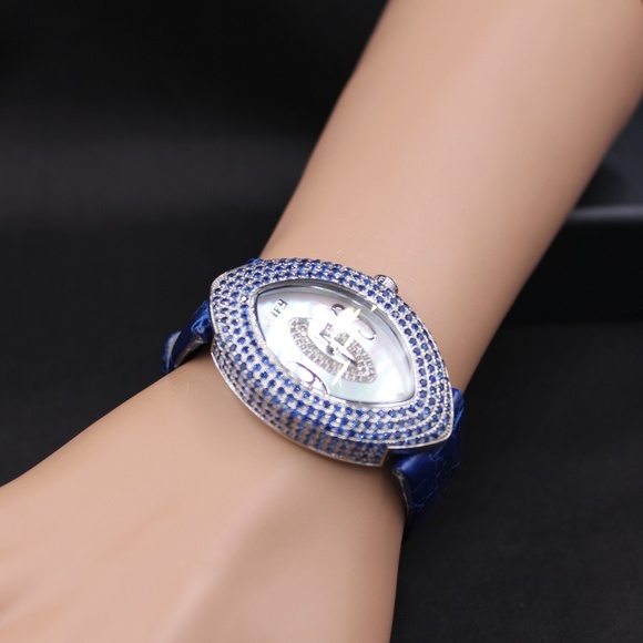 Blue Sapphire Diamond 5.93 Tcw Unisex Luxury Watch main image 4